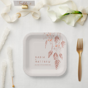 Assiettes En Carton Berries à herbe croisée mariage en terre cuite mar