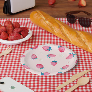 Assiettes En Carton Berry 1er Anniversaire Fraise Première fête d'anni