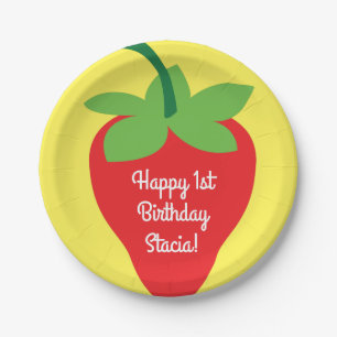 Assiettes En Carton Berry 1er Anniversaire mignonne fraise colorée Mod