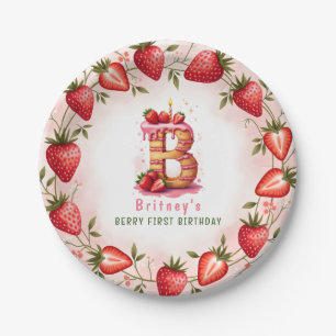 Assiettes En Carton Berry 1er Anniversaire Plaque B Conception de gâte