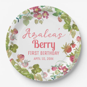 Assiettes En Carton Berry 1ère fête d'anniversaire
