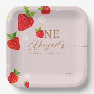 Assiettes En Carton Berry 1ère fraise Anniversaire