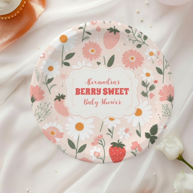Assiettes En Carton Berry Baby shower aux fraises (Créateur téléchargé)
