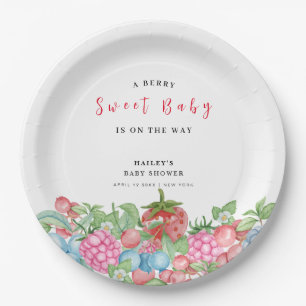 Assiettes En Carton Berry doux Baby shower doux et doux