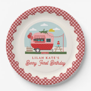 Assiettes En Carton Berry First Birday Strawberry Camper