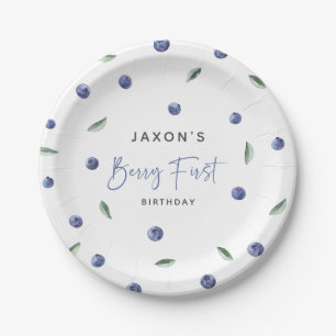 Assiettes En Carton 'Berry First' Blueberry 1er Anniversaire