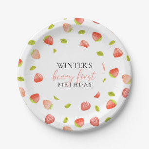 Assiettes En Carton Berry First Strawberry fête d'anniversaire