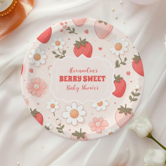 Assiettes En Carton Berry fraise Baby shower sucré (Créateur téléchargé)