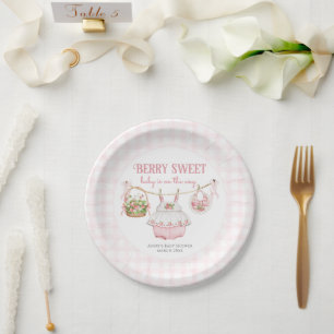 Assiettes En Carton Berry fraise Sweet moderne bébé fille douche
