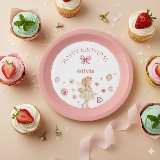 Assiettes En Carton Berry Magical Fairy Girl First Birthday Party (Créateur téléchargé)