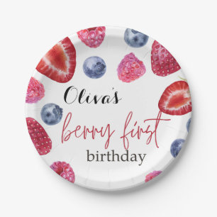 Assiettes En Carton Berry premier anniversaire