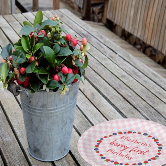 Assiettes En Carton Berry Premier anniversaire (Créateur téléchargé)