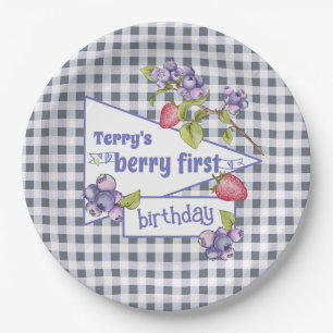 Assiettes En Carton Berry Premier anniversaire