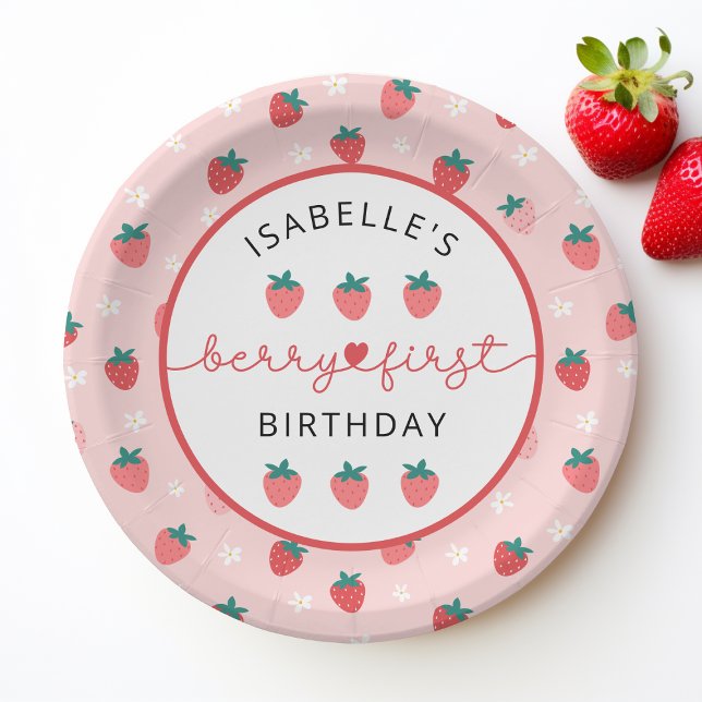 Assiettes En Carton Berry Premier anniversaire 1er anniversaire Fête d (Créateur téléchargé)