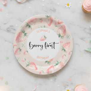 Assiettes En Carton Berry premier anniversaire de enfant de fraise