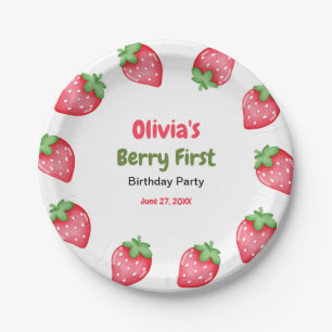 Assiettes En Carton Berry Premier anniversaire fraise 1er anniversaire