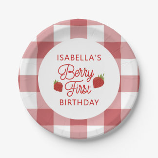Assiettes En Carton Berry Premier Anniversaire Plaque Papier