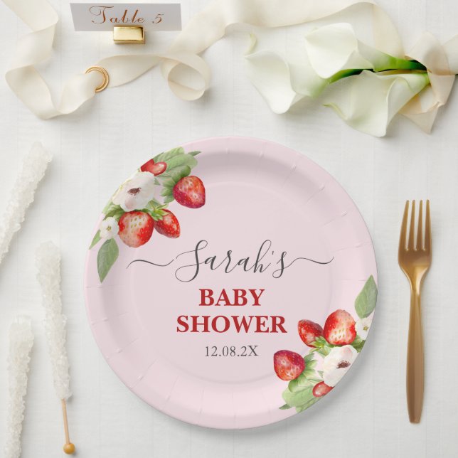 Assiettes En Carton Berry Sweet Baby shower (Mariage)