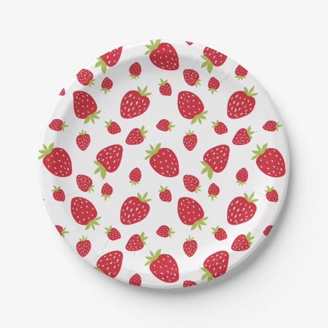 Assiettes En Carton Berry Sweet Cute Strawberry Motif Anniversaire de  (Devant)