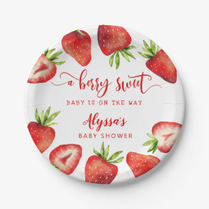 Assiettes En Carton Berry Sweet Strawberries Baby shower fille