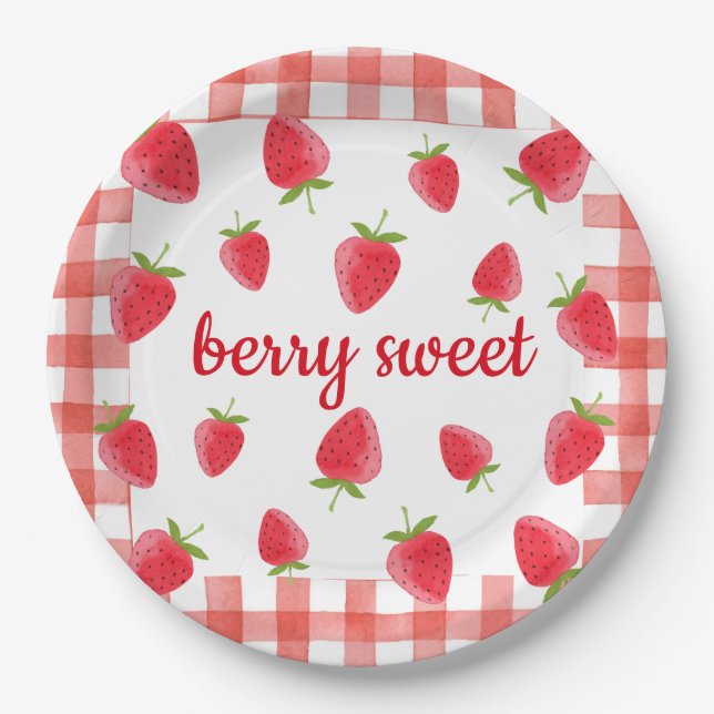 Assiettes En Carton Berry Sweet Strawberry Party Napkin (Devant)