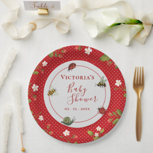 Assiettes En Carton Berry Sweet Strawberry Watercolor Baby