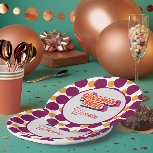 Assiettes En Carton Best Man | Script Style Custom Wedding (Multi)