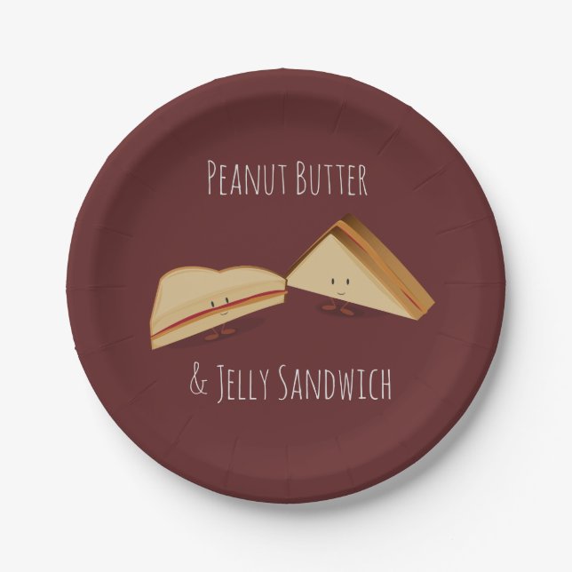 Assiettes En Carton Beurre d'arachide et plaque à papier du sandwich | (Devant)