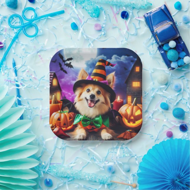 Assiettes En Carton Bewitching Pup's Halloween Howl (Fête)