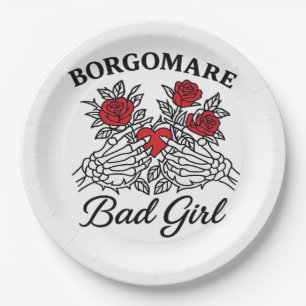 Assiettes En Carton Bgm Bad Girl II Classic - Squelette Mains de coeur