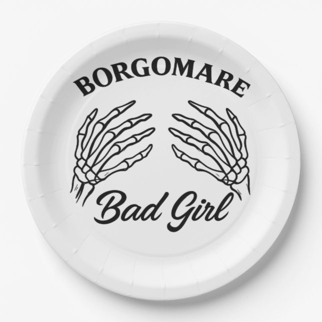 Assiettes En Carton Bgm Bad Girl - Skeleton Heart Mains (Devant)