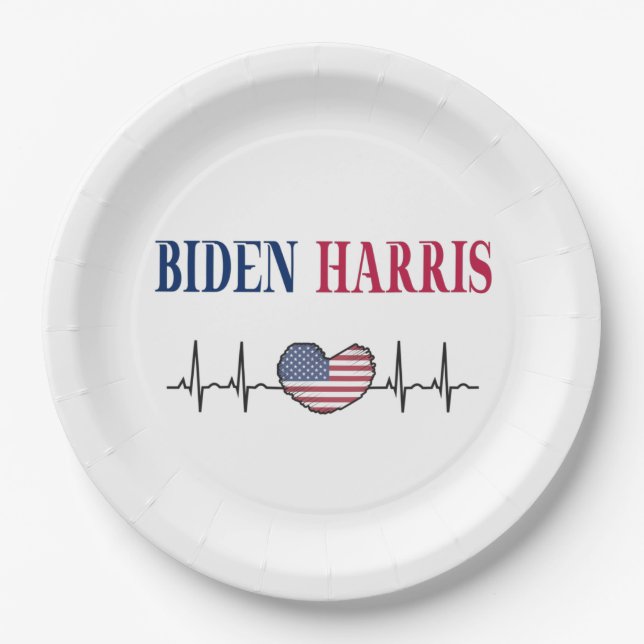 Assiettes En Carton Biden Harris 2020 (Devant)