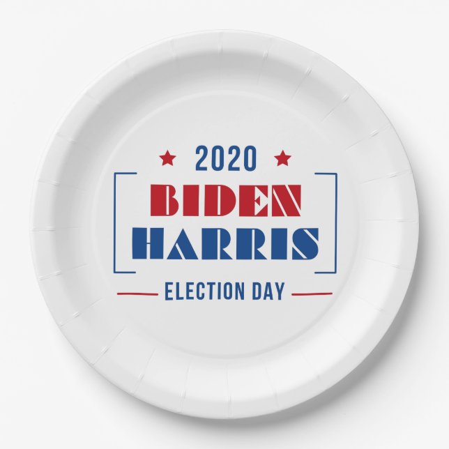 Assiettes En Carton Biden Harris 2020 (Devant)