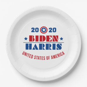 Assiettes En Carton Biden Harris 2020