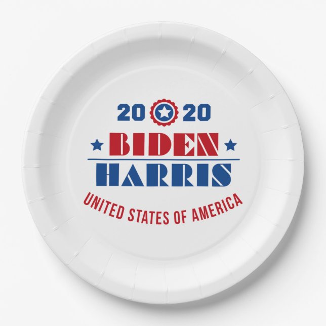 Assiettes En Carton Biden Harris 2020 (Devant)