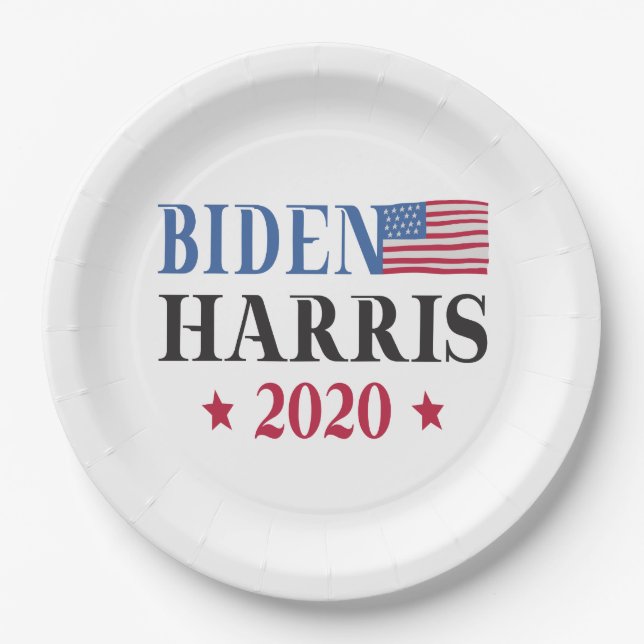 Assiettes En Carton Biden Harris 2020 (Devant)