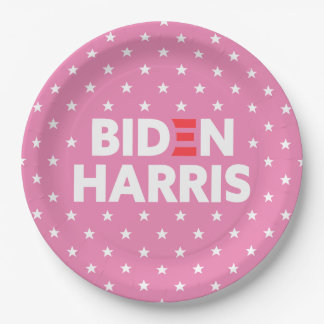 Assiettes En Carton Biden / Harris White Stars Pattern Pink