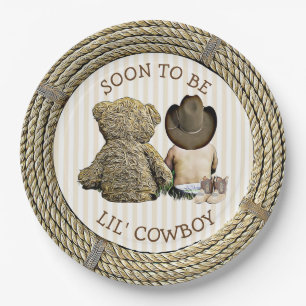Assiettes En Carton Bientôt être Lil' Cowboy Baby shower Plaques de gâ