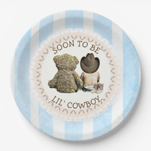Assiettes En Carton Bientôt être Lil' Cowboy Plaques de papier Baby sh