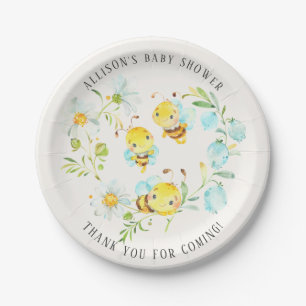 Assiettes En Carton Bientôt la famille des abeilles de 3 Baby showers 