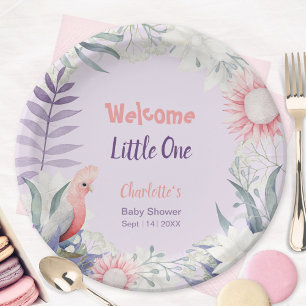Assiettes En Carton Bienvenue à la Baby Shower Fleur de Lavande pour l