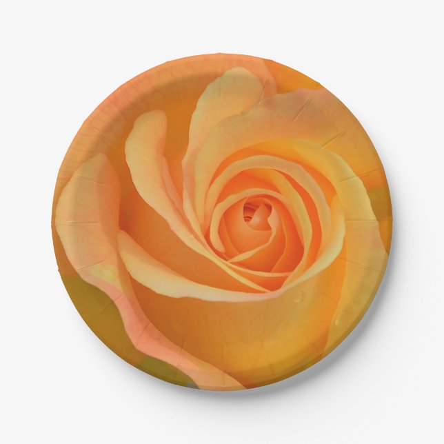 Assiettes En Carton Bienvenue au printemps avec une rose jaune géante (Devant)