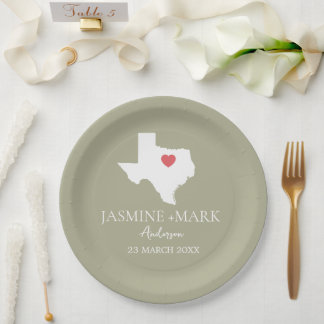 Assiettes En Carton Bienvenue au Texas Wedding Party Custom