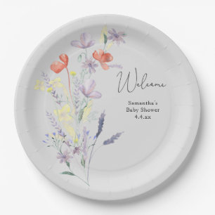 Assiettes En Carton Bienvenue fleur sauvage