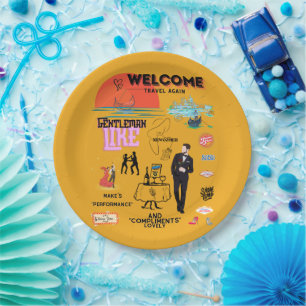 ASSIETTES EN CARTON BIENVENUE VOYAGEZ À NOUVEAU