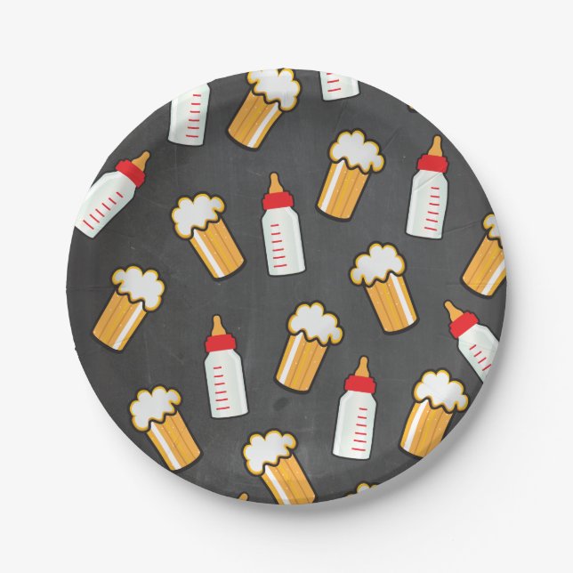 Assiettes En Carton Bière de baby shower et plaques à papier de (Devant)