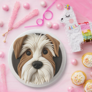 Assiettes En Carton Biewer Terrier Dog 3D inspiré