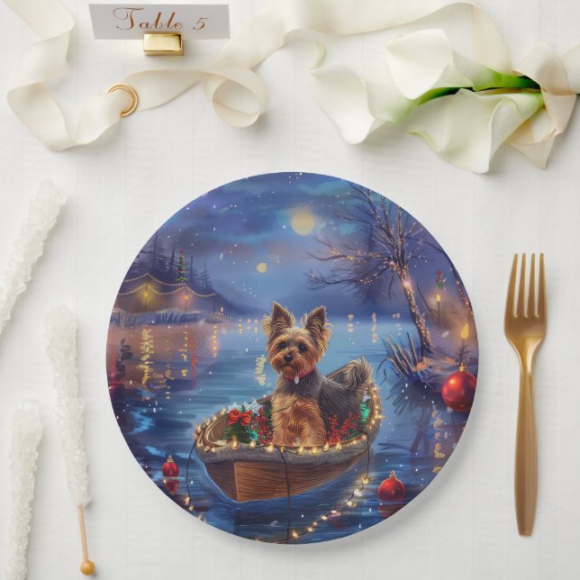 Assiettes En Carton Biewer Terrier Noël Festive Voyage (Mariage)
