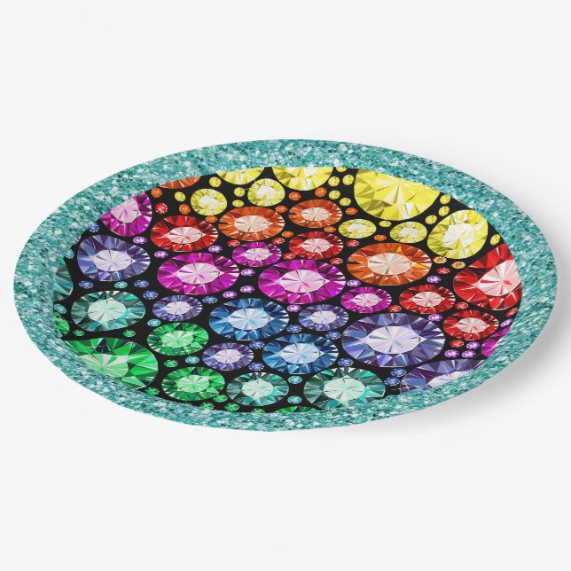 Assiettes En Carton Bijoux à billes Images Biens de fête (Angle)