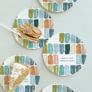 Assiettes En Carton Bijoux peints fête d'anniversaire